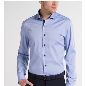 Eterna Non - Iron Blue Dress Shirt Modern Fit